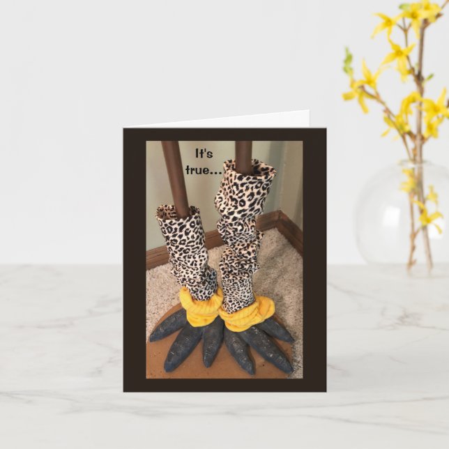 Carte Chaussettes humoristiques sur un poulet (Fleur jaune)