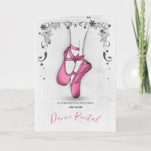 Carte Chausson de ballet rose
