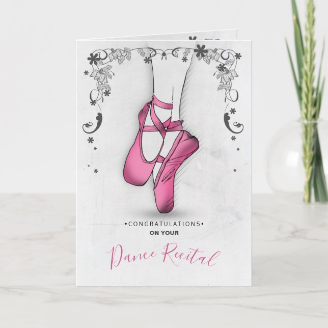 Carte Chausson de ballet rose (Devant)