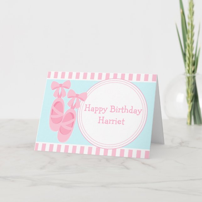 Carte Chaussons de ballet Ballerina fête d'anniversaire (Devant)