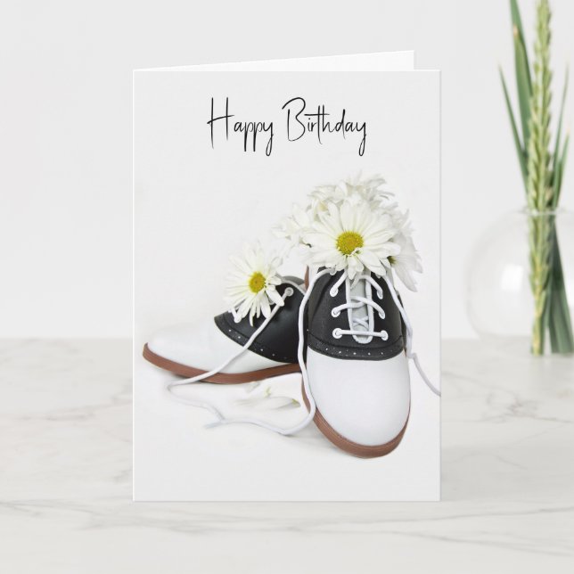 Carte Chaussure Anniversaire Avec Bouquet Daisy (Devant)