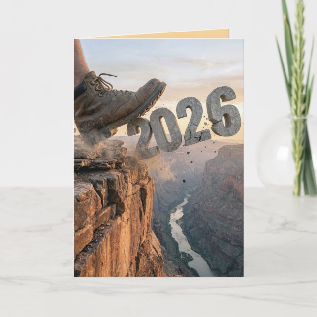 Carte Chaussure de randonnée Nouvel An 2027 (Devant)