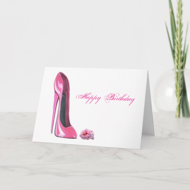 Carte Chaussure Stiletto Rose et Rose (Devant)