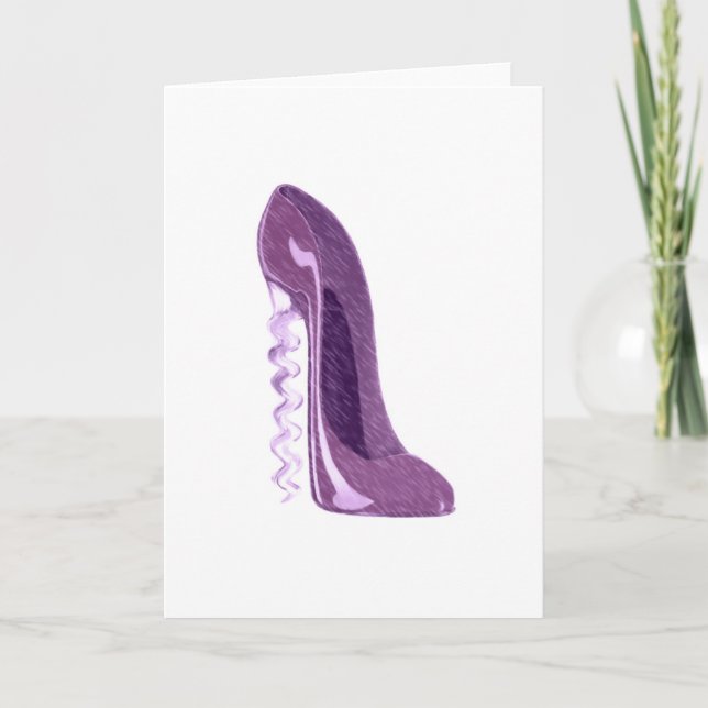 Carte Chaussure stylet lilas de tire-bouchon (Devant)