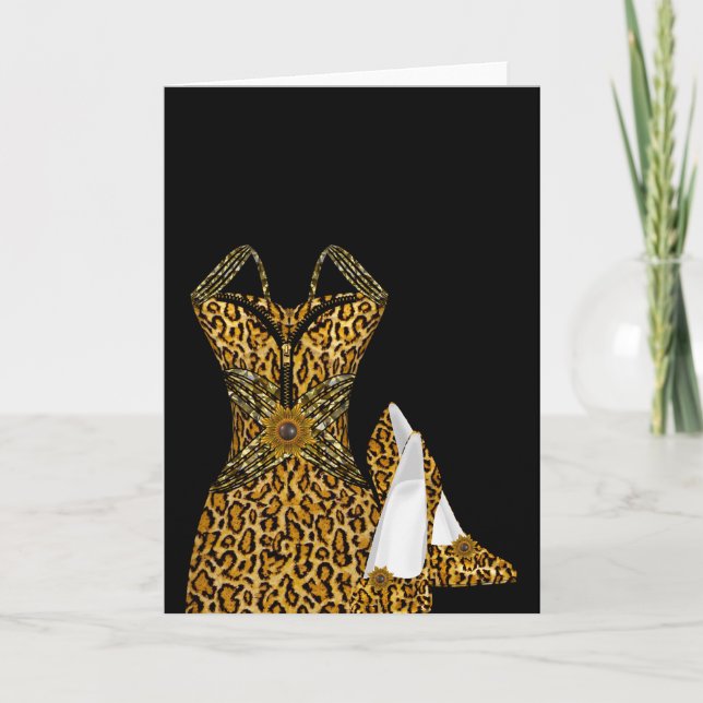 Carte Chaussures à talons hauts Robe Animal Léopard (Devant)