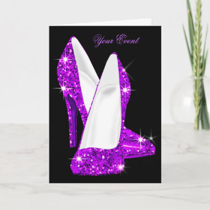 Carte Chaussures à talons hauts scintillantes violettes