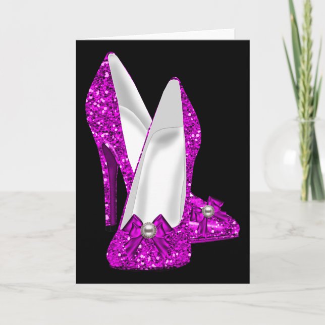 Carte Chaussures à Talons Hauts Stiletto Paillettes Rose (Devant)
