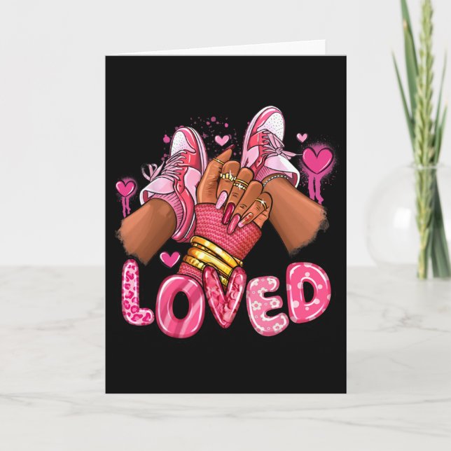 Carte Chaussures Afro de la Saint-Valentin aimées Femme (Devant)