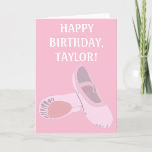 Carte Chaussures en Ballet Rose Personnalisées Anniversa