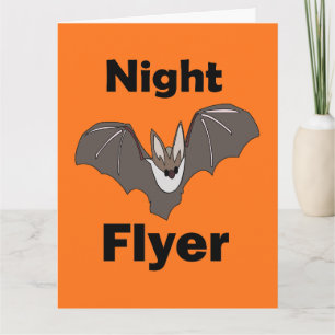 Carte Chauve-souris mignonne et effrayante de vol noctur