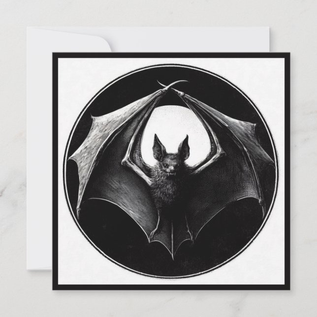 Carte Chauve-souris Vampire Gothique Horreur (Devant)