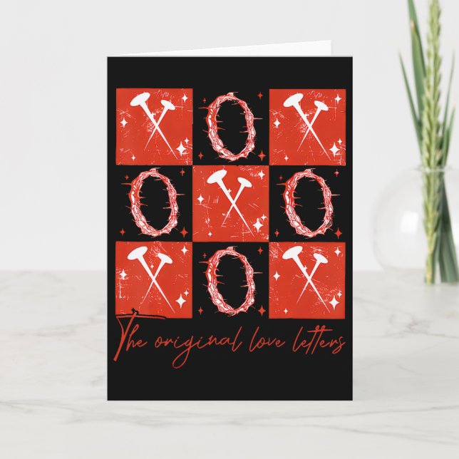 Carte Checked Saint-Valentin Xoxo Les Lettres d'Amour Or (Devant)