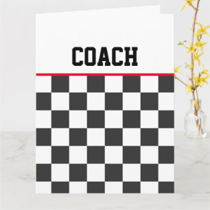Carte Checkerboard Sports Thankyou Coach Team Colonnes