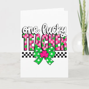 Carte Checkered One Lucky Teacher Patricks Day Saint Pat