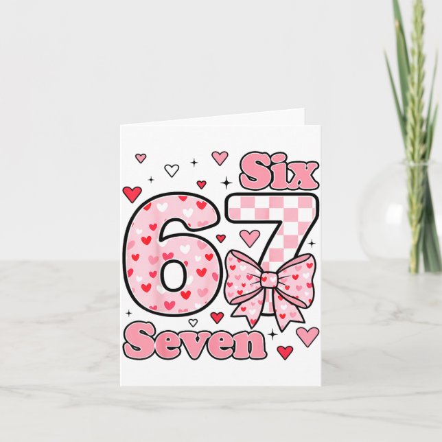 Carte Checkered Valentine Cute Six Seven 6 7 Meme Teens  (Devant)