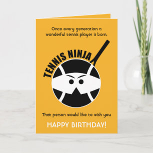 Carte Cheeky Joyeux Anniversaire 🎾 Tennis Ninja jaune �
