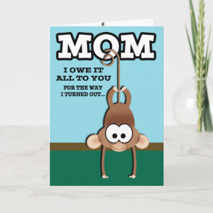 Carte Cheeky Monkey Mothers Day