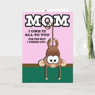 Carte Cheeky Monkey Mothers Day