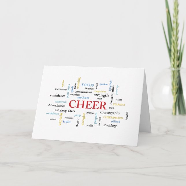 Carte CHEER Anniversaire avec mots (Devant)