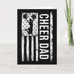 Carte Cheer Papa Cheerleading Drapeau Américain Fête des
