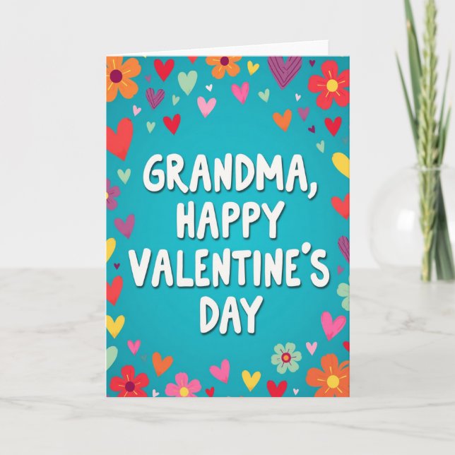 Carte Cheerful Grandma Valentine Card (Devant)