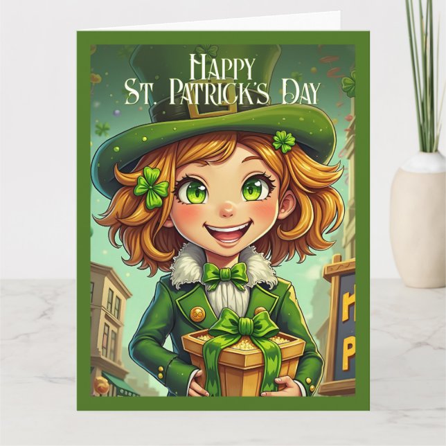 Carte Cheerful Leprechaun - Saint Patrick's Day Lucky Ch (Devant)