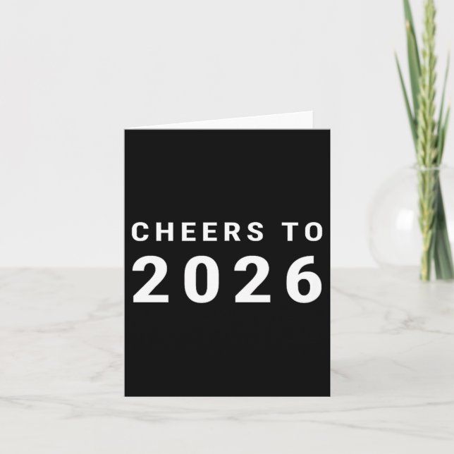 Carte Cheers To 2026 Minimalist New Year  (Devant)