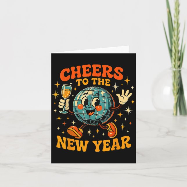 Carte Cheers To The New Year 2026 Retro Party Gift  (Devant)