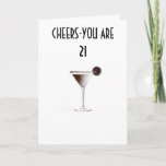 Carte CHEERS TO YOUR 21st BIRTHDAY<br><div class="desc">What a cool way to say HAPPY 21st to your familiy member,  friend or co-worker this year!</div>