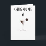 Carte CHEERS TO YOUR 21st BIRTHDAY<br><div class="desc">What a cool way to say HAPPY 21st to your familiy member,  friend or co-worker this year!</div>