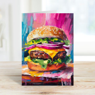 Carte Cheeseburger coloré Art Abstrait moderne