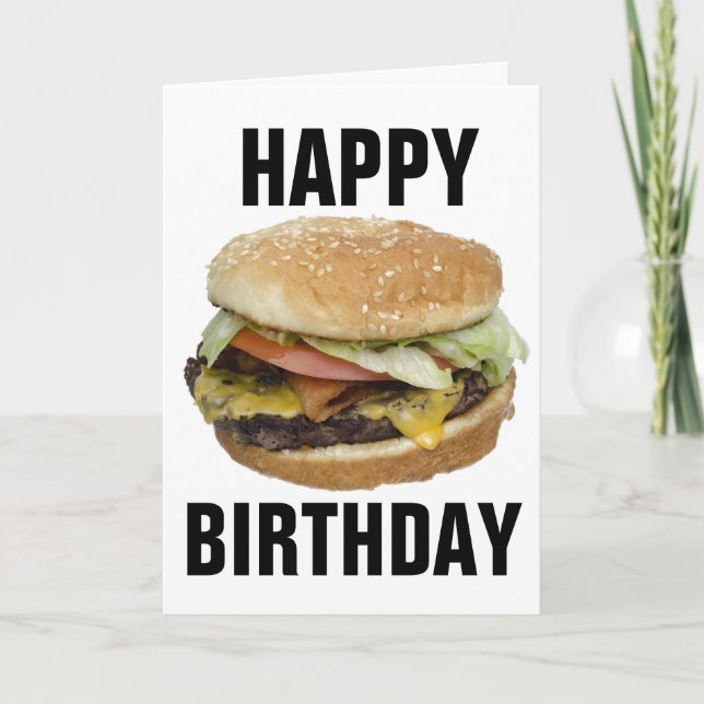 CARTE CHEESEBURGER HAPPY BANTHDAY GREETING CARDS (Devant)