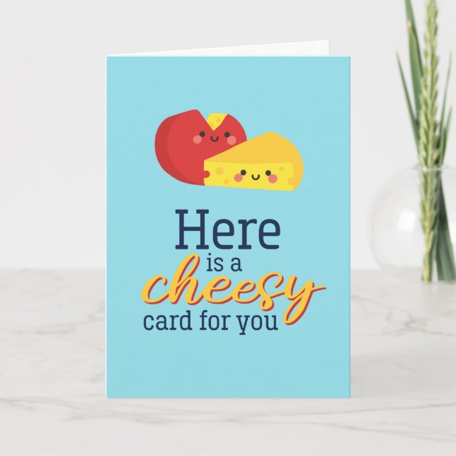 Carte Cheesy Cute Cheese Pun Drôle Saint Valentin (Devant)