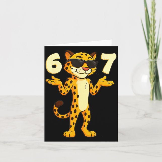 Carte Cheetah 67 Meme Funny Kids Teens Gen Alpha Slang 6 (Devant)