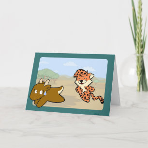 Carte Cheetah Chasing Antelope