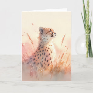 Carte Cheetah dans la brise de la nature