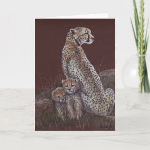 Carte Cheetah Family Art Greeting Card