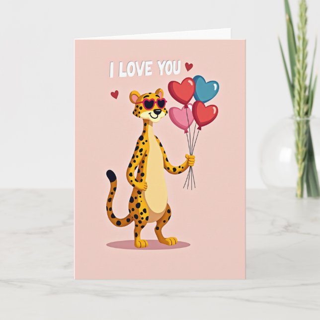 Carte Cheetah Je T'Aime (Devant)