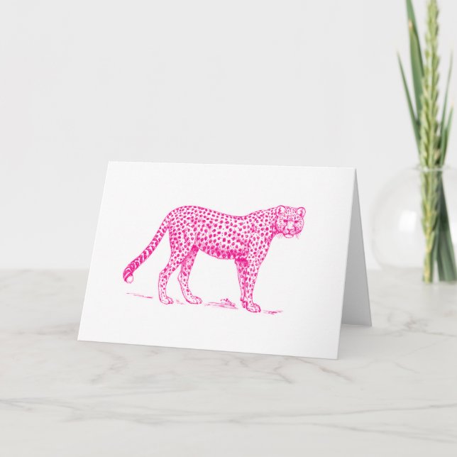 Carte Cheetah rose (Devant)