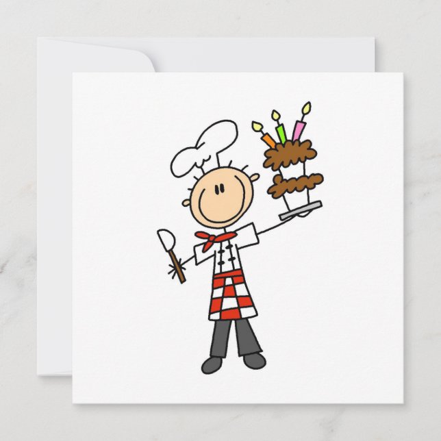 Carte Chef avec gâteau d'anniversaire (Devant)