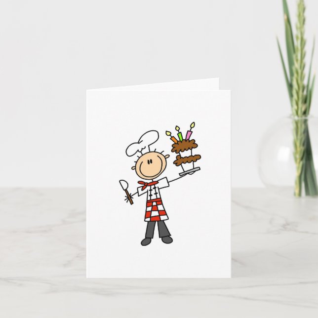 Carte Chef avec gâteau d'anniversaire (Devant)