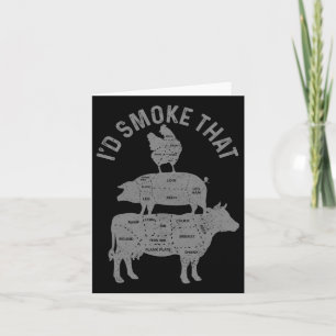 Carte Chef Butcher Bbq Je fumerais ce boeuf de porc amus