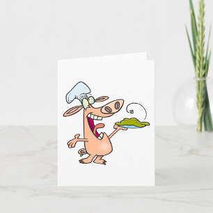 Carte Chef Cochon Avec Nourriture