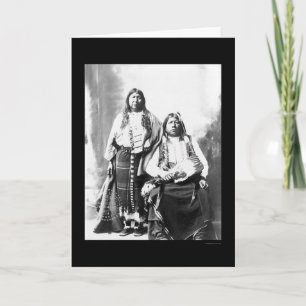 Carte Chef indien et épouse 1884 de Tonkawa