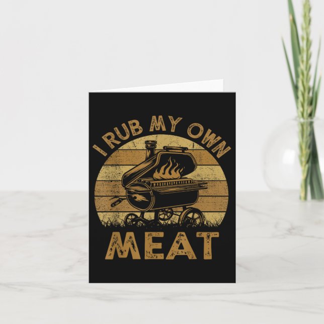 Carte Chef Papa I Rub My Prown Meat Bbq Funny Barbeque (Devant)