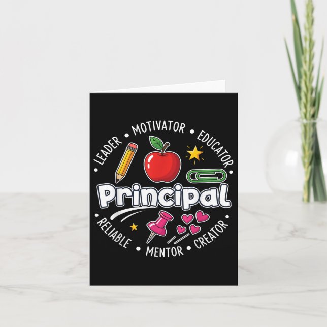 Carte Chef principal de l'école Enseignant Mentor Motiva (Devant)
