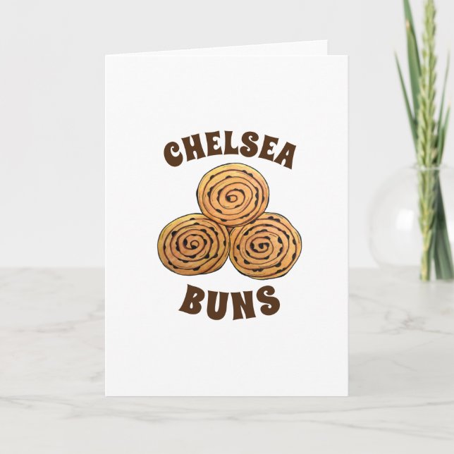 Carte Chelsea Buns UK Currant Bun British Food Baking (Devant)
