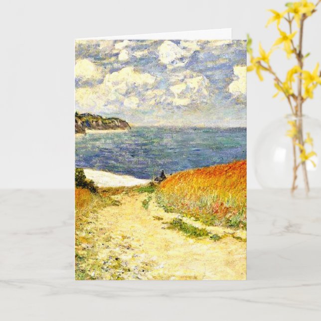 Carte Chemin à travers les blés à Pourville, (Fleur jaune)