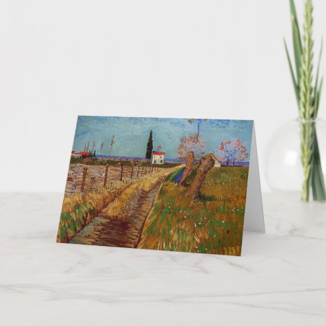 Carte Chemin dans un champ, saules de Vincent van Gogh (Devant)