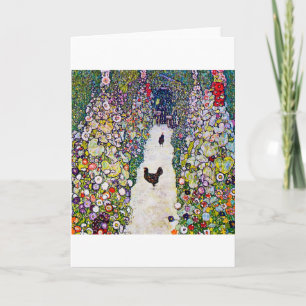 Carte Chemin de jardin avec poulets, Gustav Klimt